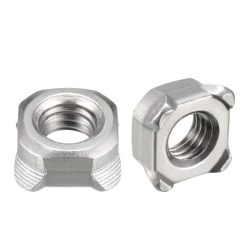 uxcell Weld Nuts,M8 Square UNC Coarse Carbon Steel Machine Screw Silver Pack of