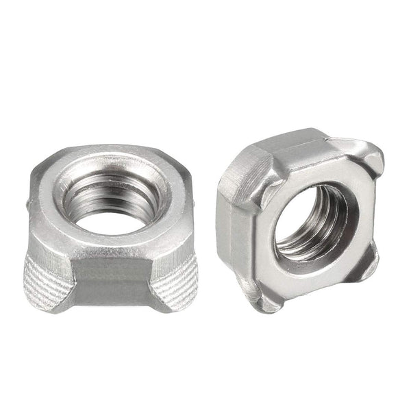 uxcell Weld Nuts,M8 Square UNC Coarse Carbon Steel Machine Screw Silver Pack of