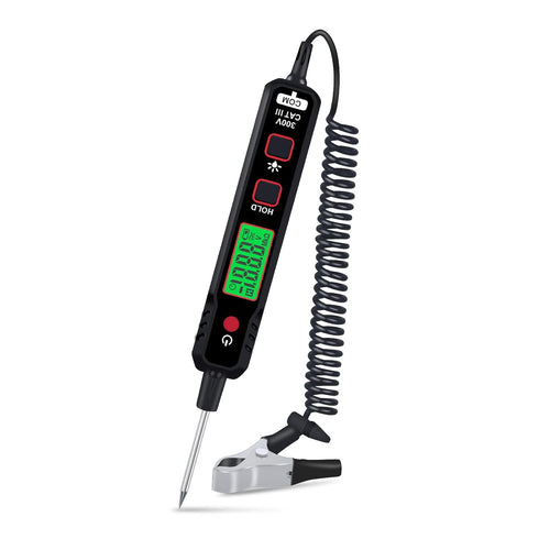 Automotive Test Light, 0.8-100V DC Car Circuit Tester, Vehicle Voltage Resistance Detector Pen with LCD Backlight