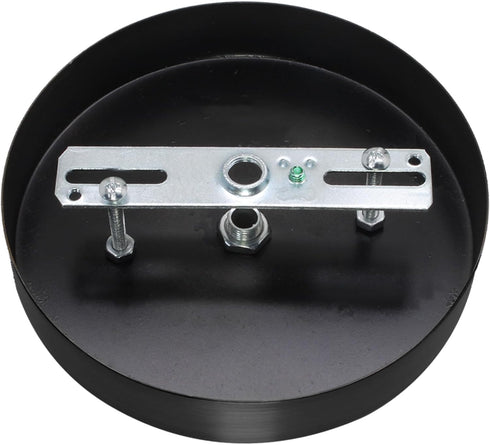 Kyuionty 5 Inch/ 13CM Light Ceiling Canopy Kit, Black Single Hole Chandelier Ceiling Cover Plate for Pendant Lights