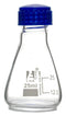 EISCO Erlenmeyer Flask, 25ml - Borosilicate Glass - with PTFE Screw Cap - Conical Shape - White Graduations