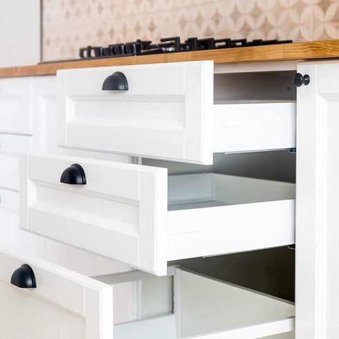 Canomo 50 Packs Plastic Furniture Bottom Sagging Repair Wedges, 90 Degree Drawer Angle Code Bracket with Screws