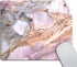 Smooffly White Gold Marble Office Mousepad, Pink Marbled Mouse Pad for Her, Marble Desk Accessory