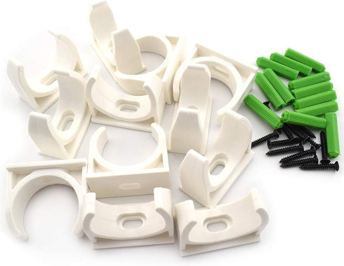SDTC Tech 12-Pack U-Shaped PVC Water Pipe Clamps, Fit for 25mm OD, Compatible with 3/4" ID PVC Pipe