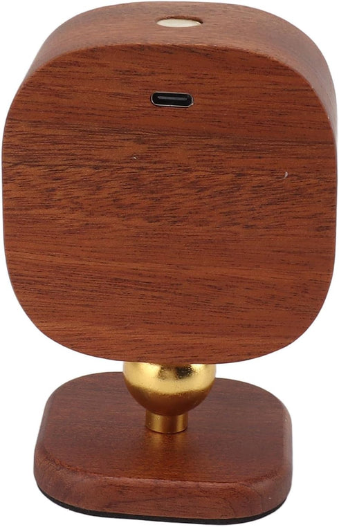 WIHFHGZ Dimmable 360 Wooden Magnetic Wall Lamp, Portable Bedside Square Night Light, Warm Light - Adjustable Rotation