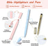 Bible Journaling Kit, Highlighters and Pens No Bleed, Laminated Tabs, Sticky Notes, Pencil Case, Study Supplies