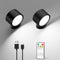 LINKEGO LED Wall Mounted Lights 2 Pcs with Remote, Rechargeable Wall Sconce with