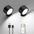 LINKEGO LED Wall Mounted Lights 2 Pcs with Remote, Rechargeable Wall Sconce with