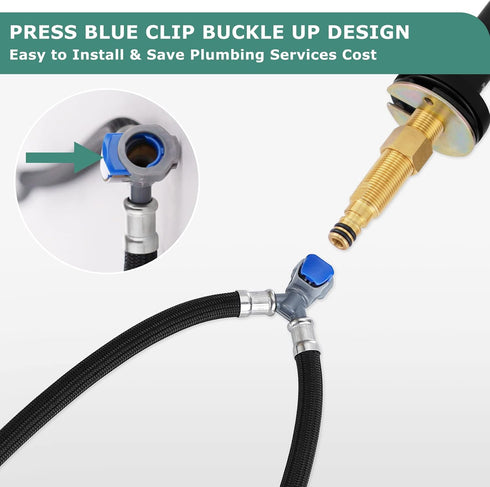Replacement Quick Connect Hose for PARLOS Widespread Faucet, Hot & Cold Water Mixer Line