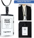 Badge Holder with Adjustable Lanyard, Heavy Duty Hard Plastic ID Card Holder, KMEOSCH 2 Vertical Holders (Black)