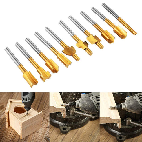 HSS Router Carbide Engraving Bits, 1/8"(3mm) Shank Router Bit Set for DIY Woodworking and Carving