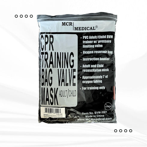 BVM-3081-001 MCR Medical CPR Training Bag Valve Mask (BVM) ADULT/CHILD in Mesh Bag