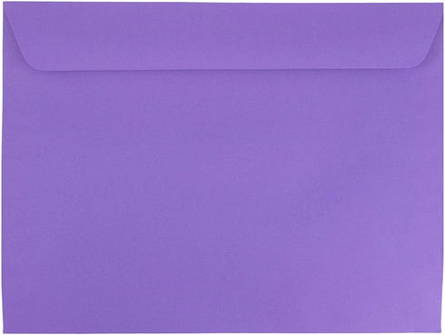 JAM PAPER 9 x 12 Booklet Colored Envelopes - 25/Pack, Violet Purple Recycled