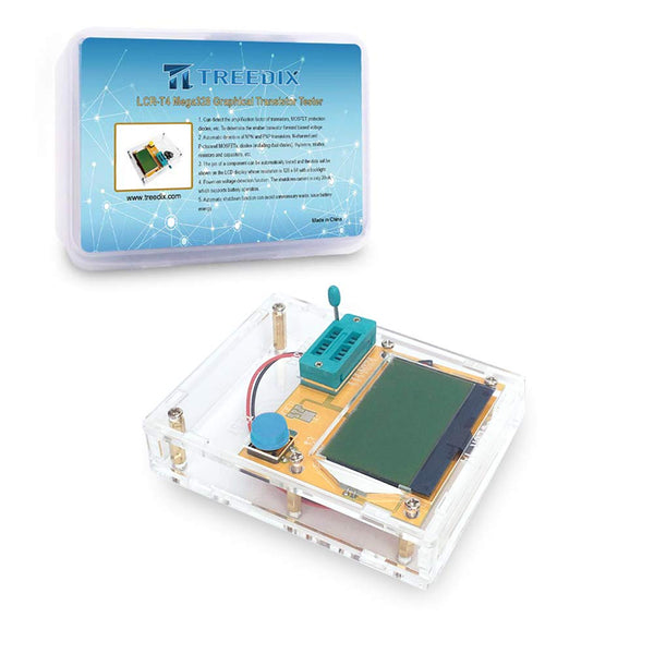 LCR-T4 Mega328 Graphical Transistor Tester Kit with Battery Buckle and Acrylic Case