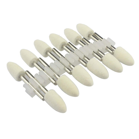 Luo ke 8mm Diameter Bullet shape Polishing Buffing Wheels Wool Felt Mounted Mandrel Grinding Bits Grinder Head Rotary Tool Accessories Drill Tools Attachment - 1/8 Inch Shank