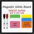 White Board Kit - 10 x 10" Whiteboard with 2 Dry Erase Markers, 6 Magnetic Notes - Double-sided Wall Hanging Board