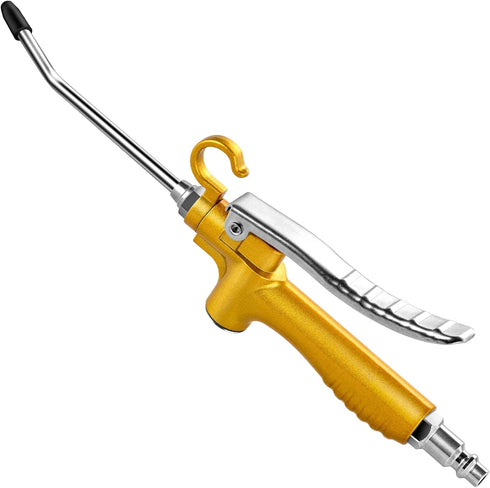 High Volume Industrial Air Blow Gun with Rubber Guard and Air Flow Nozzle, Pneumatic Dust Cleaning Tool