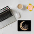 Black Gold Moon Mouse Pad, 9.4 x 7.9 Inch, Boho Non-Slip Rubber Mat for Desk