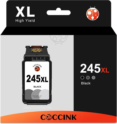 COCCINK 245XL Black Ink Cartridge Replacement for Canon Pixma Printers, PG-245 XL 245 (1 Black)