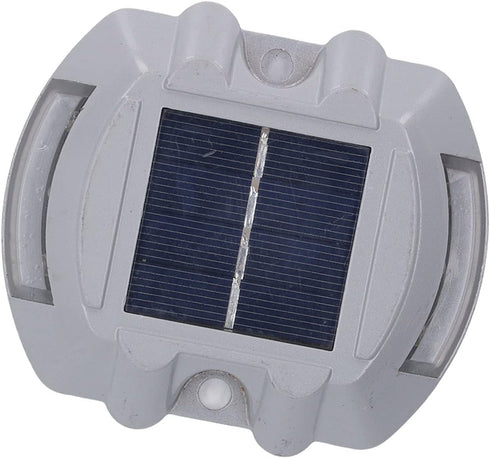 IP68, Solar Deck Light with Reflective Flashing, Waterproof Aluminum Alloy, Silver - Long Lasting Battery, Smart Sun
