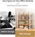 Office Desk Shelf Organizer, Wood Desktop Bookshelf Supplies Storage Rack, Shelf for Top of Desk and Dresser