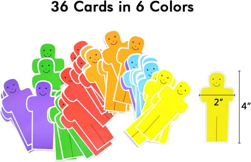 Helping Hands Classroom Attendance Chart Pocket Chart for Preschool, 36 People Cards Included