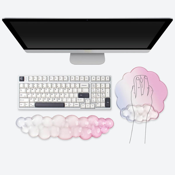 Gel Wrist Rest and Cloud Mouse Pad Support for Keyboard and Mouse
