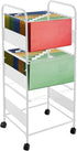 trggvvrt 3 Tiers Metal Rolling File Carts with Wheels, Rolling Hanging File Folder Cart, Metal Pull-Out File Rack