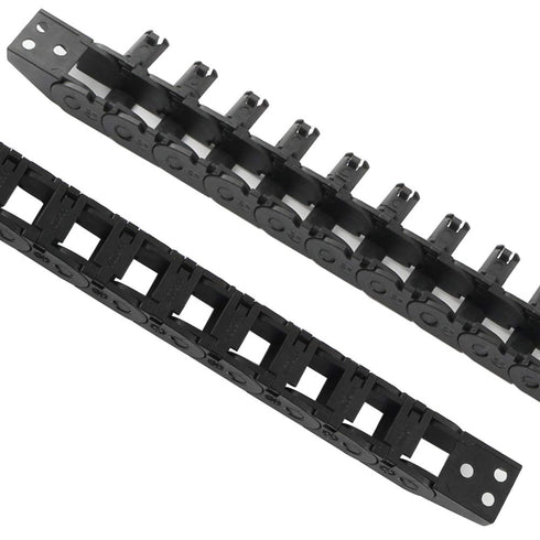 BCZAMD 10X11mm Drag Chain Semi Enclosed Type Adjustable Cable Wire Carrier, Black 1M Plastic Flexible Track