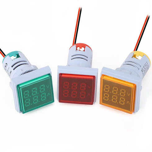 DROK AC Volt Amp Tester, 3pcs AC 60-500V 100A Digital LED Display Voltmeter