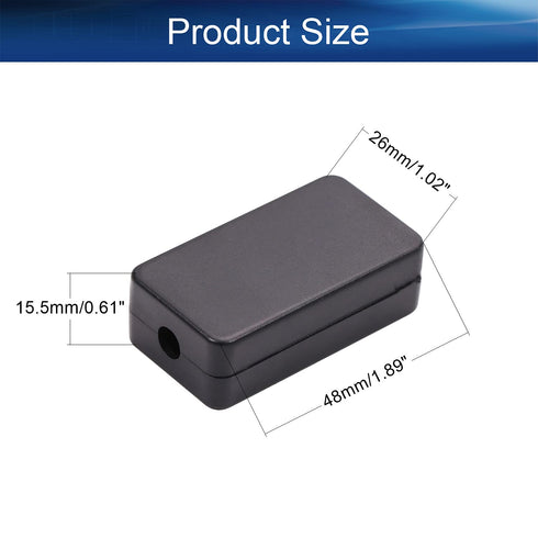 Auniwaig 10Pcs Electronic Project Junction Box Enclosure Plastic Arduino Case ABS Dustproof Waterproof Project Boxes for Indoor Outdoor Use, Black, 1.89" x 1.02" x 0.61" (48x26x15.5mm)