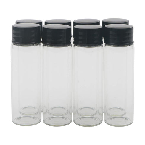 15ml Transparent Glass Sample Bottle with Screw Cap, Pack of 8 Small Liquid Bottles