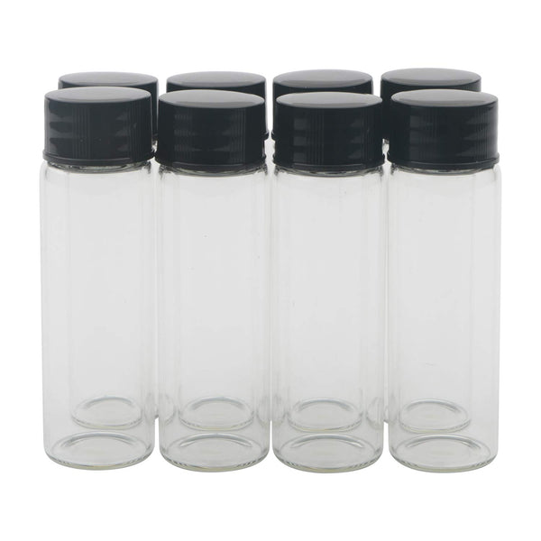 15ml Transparent Glass Sample Bottle with Screw Cap, Pack of 8 Small Liquid Bottles