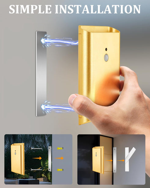 Set 2 1pcs) Fizrice Motion Sensor Wall Lights Gold - Home Decor Light Battery Operated Wall Light Indoor of Magnetic