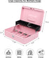 Design,4 5 Slots,11.8" 9.5" 3.5",Pink xydled Cash Box with Money Tray and Key Lock,Tiered, Cantilever Bill / Coin x x