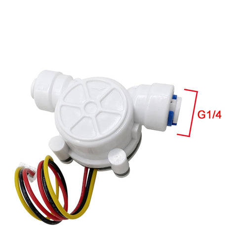 1/4" Quick Connect Food-Grade Water Flow Sensor Hall Effect Flowmeter Fluid Meter Counter 0.3-6L/min