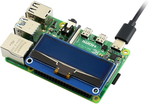 waveshare 2.23inch 12832 1305 Communicating I2C OLED Display HAT for Raspberry Pi Pixels with Embedded Driver via SPI