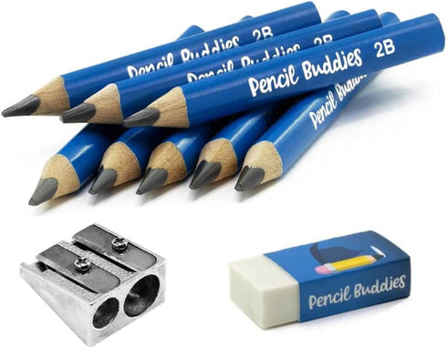 Short 2B Jumbo Pencils for Kids, 5 MM Fat Core, Thick Triangle Shape, 2-8 Year Olds, Preschoolers, Single Pack with