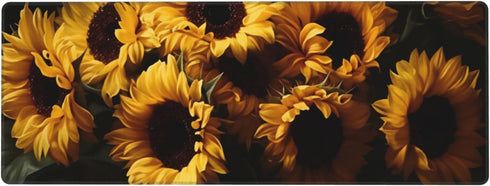 HFDSIFBUJ 31.5" 12",3 Mm Sunflower Bouquet Yellow Flowers Extended Mouse Pad X Thick Non-Slip Rubber Desk Mat