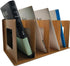 Desktop DIY Storage Bookshelf, Wooden CD Album Rack, 4 Compartments Magazine Holder for Office Study Home