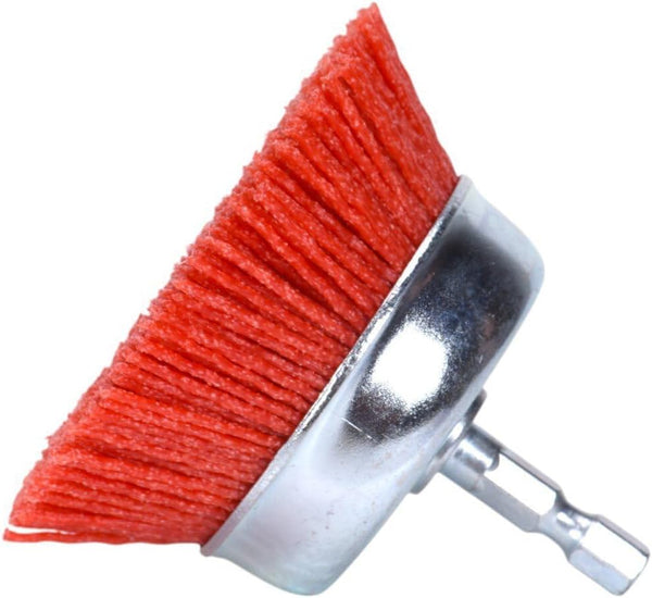 Century Drill & Tool 77231 3" Coarse Nylon End Brush, 80 Grit, 1/4" Shank, 4,500 RPM