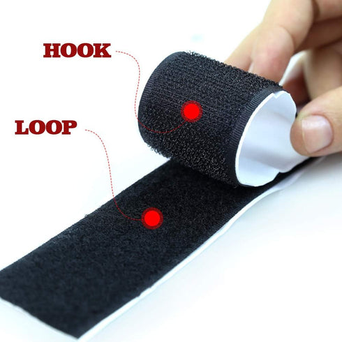 LLPT Heavy Duty Hook and Loop Tape, 1 Inch x 23 Feet Black Adhesive Strip for Indoor and Outdoor Use