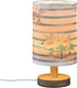 ALAZA Anchor Floral Blue Stripes Bedside Table Lamp with USB Port for Bedroom Nightstand Lamps Night Light Linen Fabric