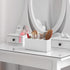 Wooden Pencil Pen Holder for Desk, Office Organizers with 4 Slots for Countertop, Makeup Brush Holder, White