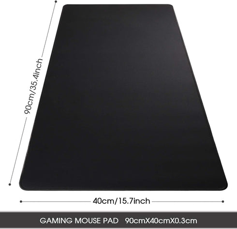 Gaming Mouse Mat/Mouse Pad 35.4x15.7x0.12Inch | XXL mouse pad | table mat/large size | improved precision and speed | rubber base for stable Grip on smooth surfaces non-slip (90x40 Black004) by HIHUHEN