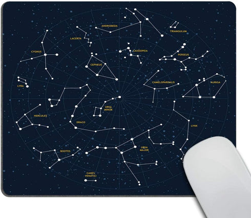 Smooffly Sky Map Mouse Pad Custom, Non-Slip Rubber Gaming Mousepad Rectangle for Computers & Laptop