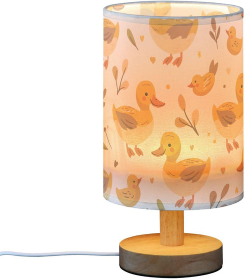 MFTJYO Bedside Table Lamp Duck Yellow Farm Table Lamp for Bedroom Nightstand Lamp with USB Port LED Desk Lamp Shade
