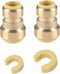 (Pack of 2) EFIED Push Fit Reducing Coupling 1/2" x 3/8", Push-to-Connect Plumbing Fitting with 2 Disconnect Clips