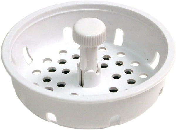 Danco 86792 3-1/4 Inch Basket Strainer with Stopper, White, 1 Count (Pack of 1) by Danco