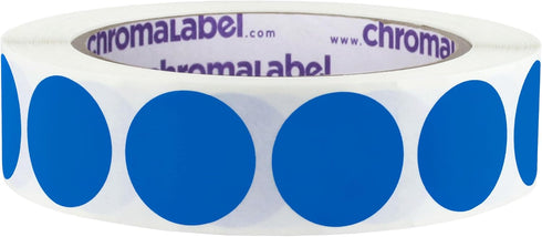 ChromaLabel 1 Inch Circle Sticker Labels, High Visibility Round Colored Stickers, Dark Blue, 1000 Removable Dots